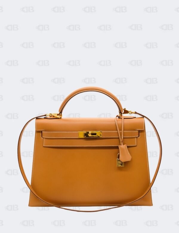 Hèrmes Kelly 32 Gold on Gold Sellier Box Calf Leather