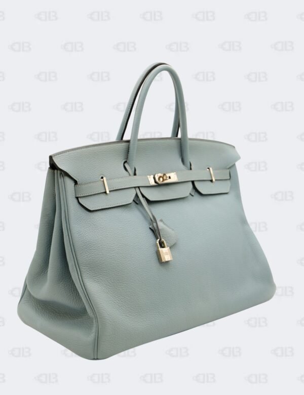 Hèrmes Birkin 40 Ciel Clemence leather with Palladium Hardware