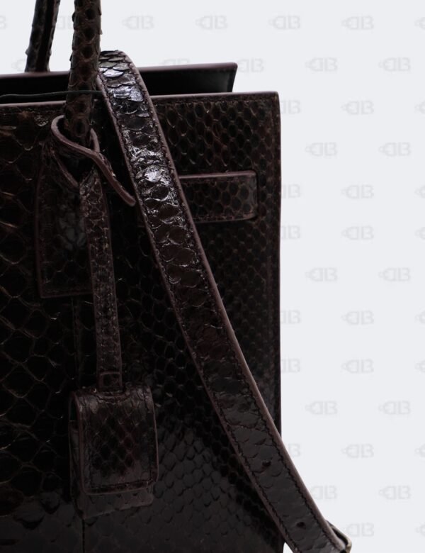 YSL Dark Brown Python Nano Sac De Jour