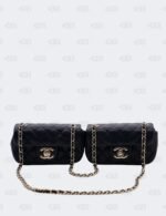 Chanel Navy Blue Quilted Caviar Leather Mini Twin Classic Flap Bag