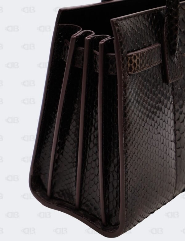 YSL Dark Brown Python Nano Sac De Jour