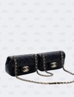 Chanel Navy Blue Quilted Caviar Leather Mini Twin Classic Flap Bag