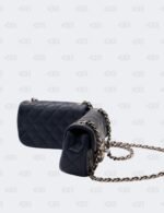 Chanel Navy Blue Quilted Caviar Leather Mini Twin Classic Flap Bag