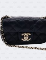 Chanel Navy Blue Quilted Caviar Leather Mini Twin Classic Flap Bag