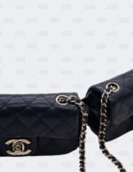 Chanel Navy Blue Quilted Caviar Leather Mini Twin Classic Flap Bag