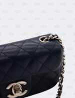 Chanel Navy Blue Quilted Caviar Leather Mini Twin Classic Flap Bag