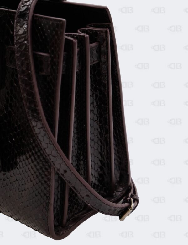 YSL Dark Brown Python Nano Sac De Jour