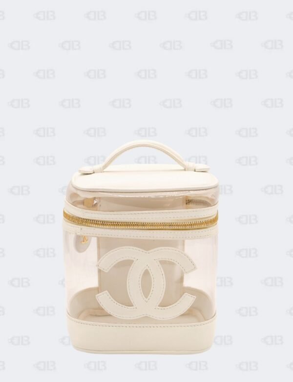 Chanel CC White PVC Vanity Case