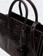 YSL Dark Brown Python Nano Sac De Jour
