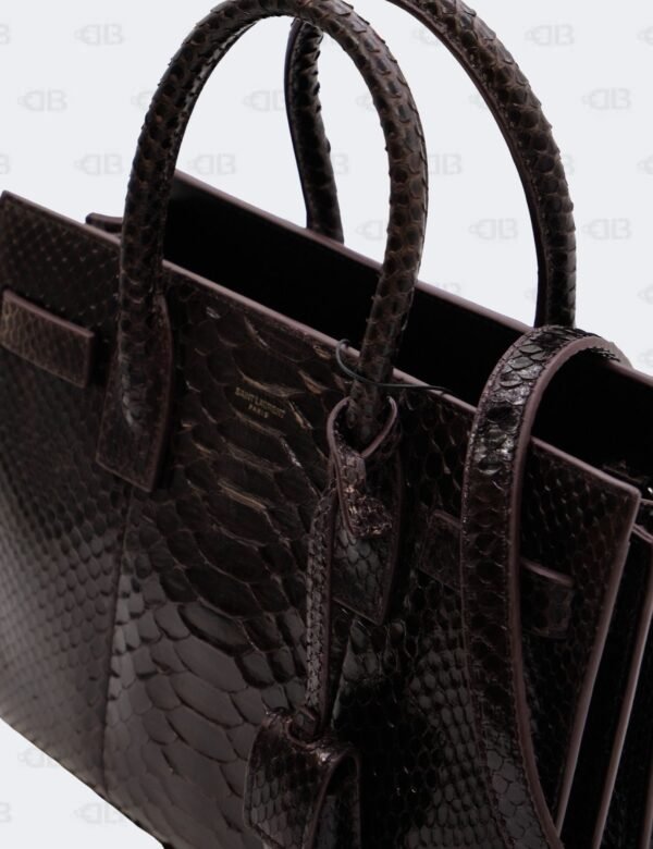 YSL Dark Brown Python Nano Sac De Jour