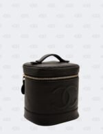 Chanel CC Black Caviar Leather Vanity Case
