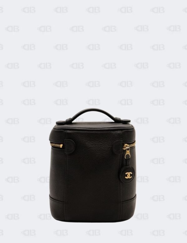 Chanel CC Black Caviar Leather Vanity Case