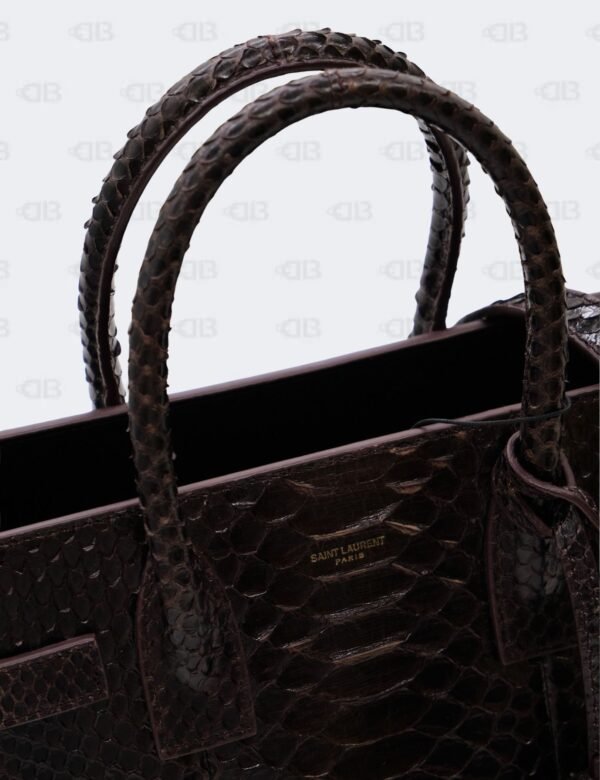 YSL Dark Brown Python Nano Sac De Jour