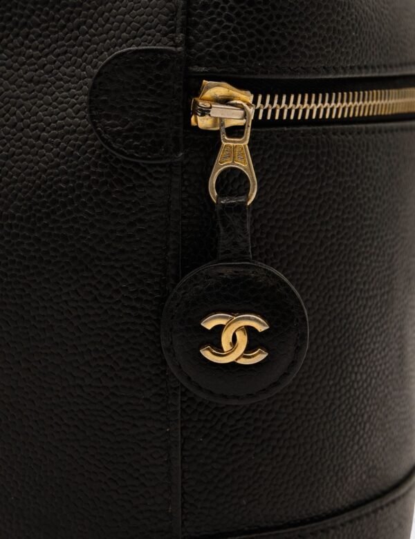 Chanel CC Black Caviar Leather Vanity Case