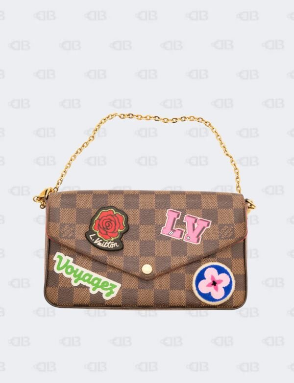 Louis Vuitton Damier Ebene Coated Canvas Patches Pochette Felice Bag
