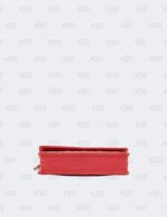 Chanel Coral Red Quilted Caviar Classic Wallet On Chain