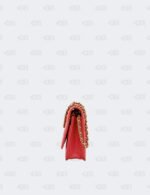 Chanel Coral Red Quilted Caviar Classic Wallet On Chain
