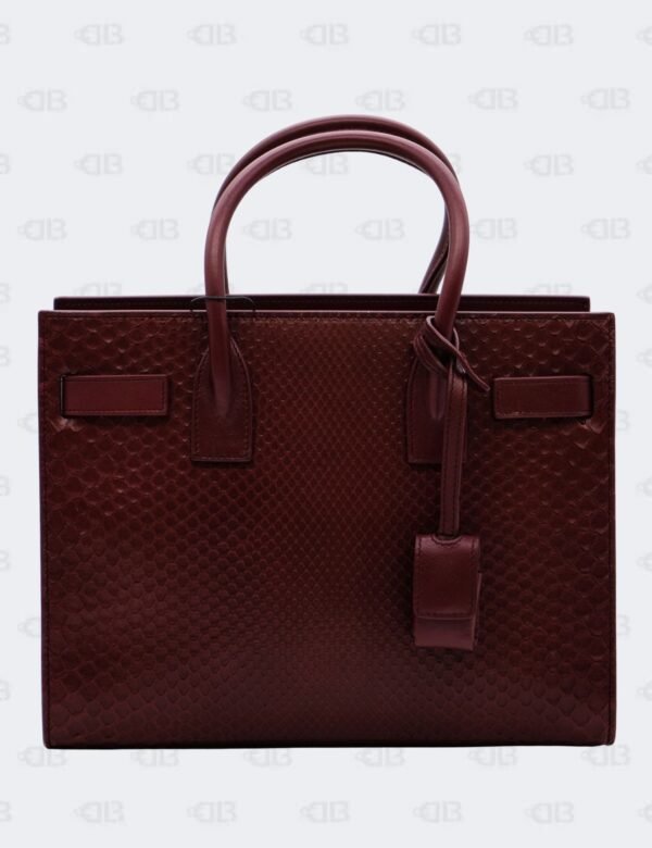 YSL Dark Red Snakeskin Nano Sac De Jour