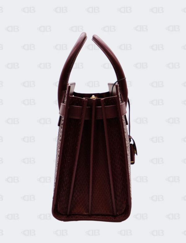 YSL Dark Red Snakeskin Nano Sac De Jour