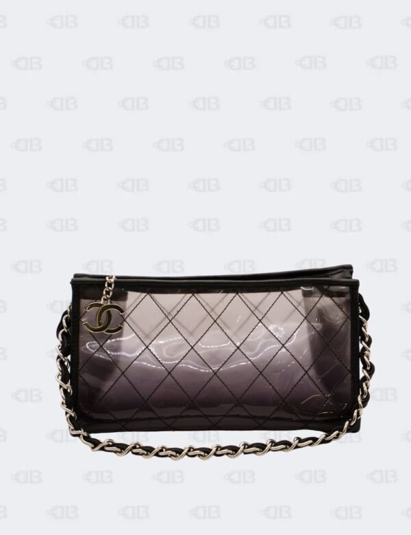 Chanel Black Ombre Translucent Quilted PVC Pochette Shoulder Bag