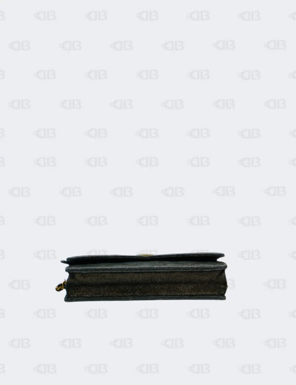 Chanel Metallic Black Iridescent Canvas Edinburg Wallet On Chain