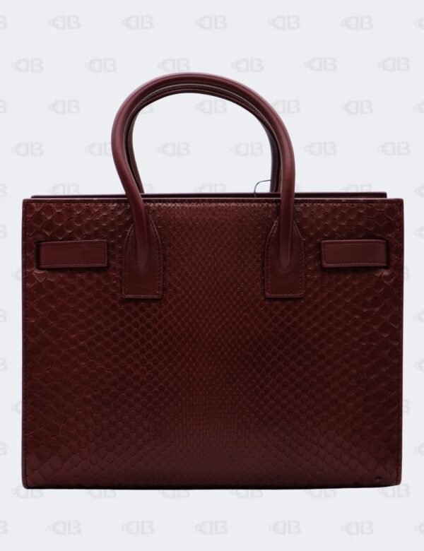 YSL Dark Red Snakeskin Nano Sac De Jour