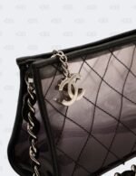 Chanel Black Ombre Translucent Quilted PVC Pochette Shoulder Bag