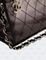 Chanel Black Ombre Translucent Quilted PVC Pochette Shoulder Bag