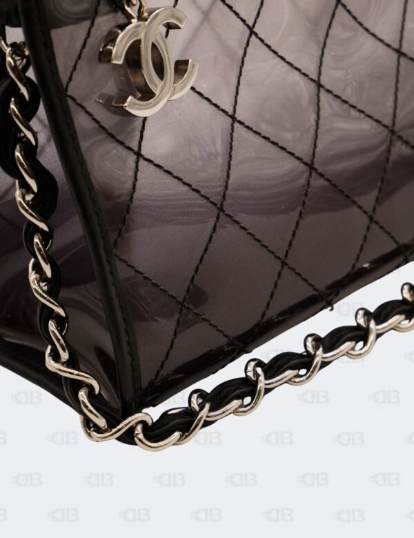 Chanel Black Ombre Translucent Quilted PVC Pochette Shoulder Bag