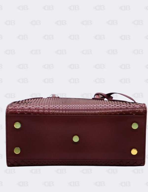 YSL Dark Red Snakeskin Nano Sac De Jour
