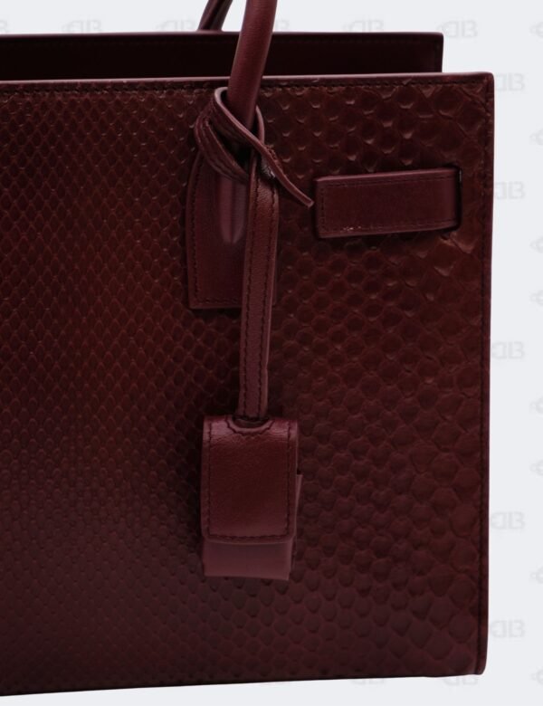 YSL Dark Red Snakeskin Nano Sac De Jour