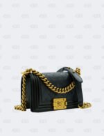 Chanel Black Quilted Calfskin Leather Small Boy Flap Bag