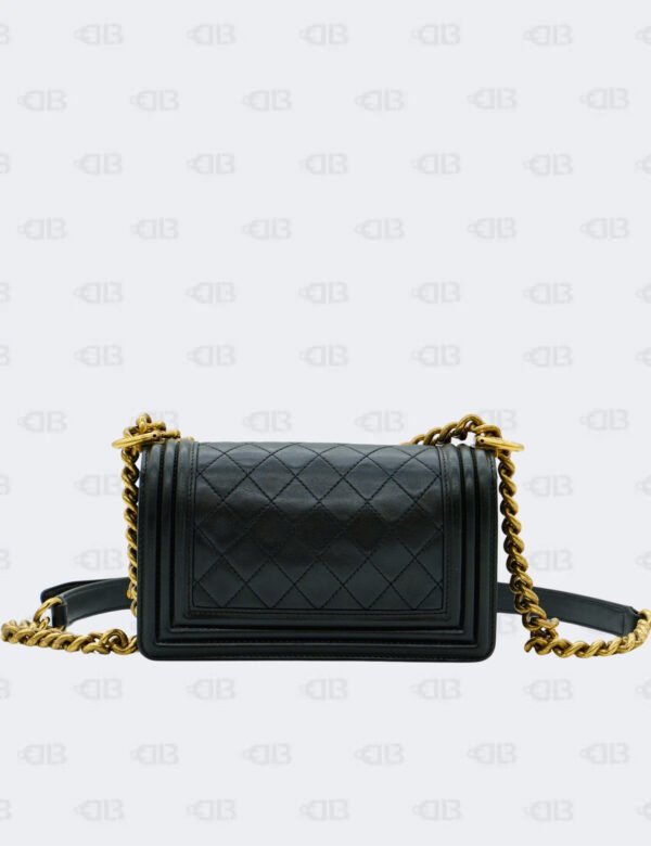 Chanel Black Quilted Calfskin Leather Small Boy Flap Bag
