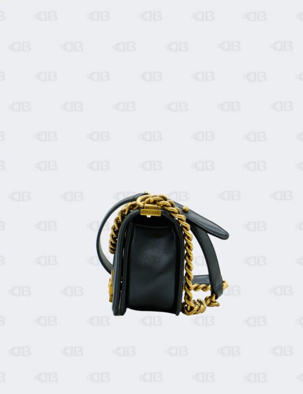 Chanel Black Quilted Calfskin Leather Small Boy Flap Bag