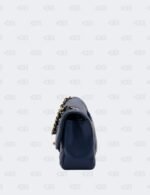 Chanel Blue Mini Rectangular Chevron Classic Single Flap Bag