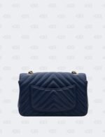 Chanel Blue Mini Rectangular Chevron Classic Single Flap Bag