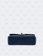 Chanel Blue Mini Rectangular Chevron Classic Single Flap Bag
