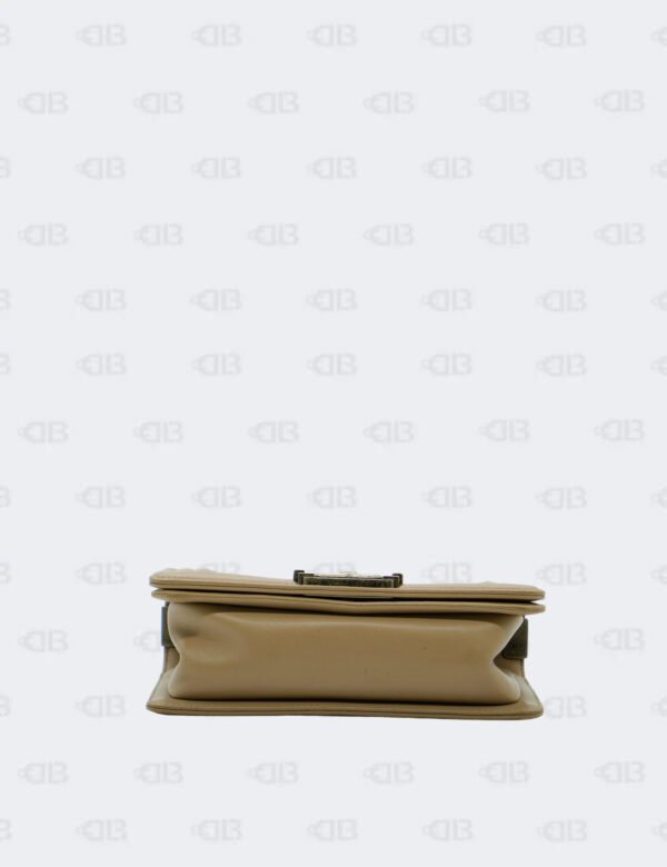 Chanel Beige Chevron Lambskin Leather Small Boy Flap Bag