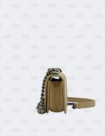 Chanel Beige Chevron Lambskin Leather Small Boy Flap Bag