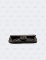 Chanel Black Quilted Caviar Leather Glasses Case with Chain