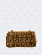 Fendi Baguette Chain Midi Cloth Crossbody Bag