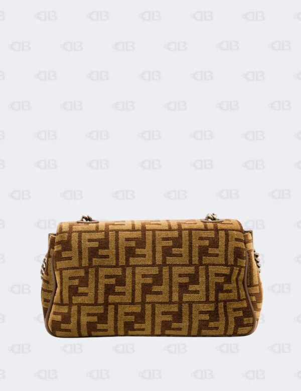 Fendi Baguette Chain Midi Cloth Crossbody Bag