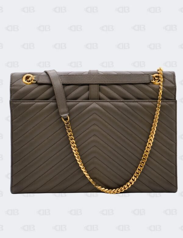 Yves Saint Laurent Grey Matelasse Leather Large Cassandre Flap Bag