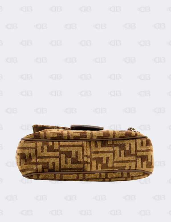 Fendi Baguette Chain Midi Cloth Crossbody Bag