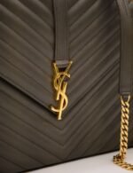 Yves Saint Laurent Grey Matelasse Leather Large Cassandre Flap Bag