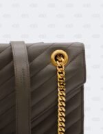 Yves Saint Laurent Grey Matelasse Leather Large Cassandre Flap Bag