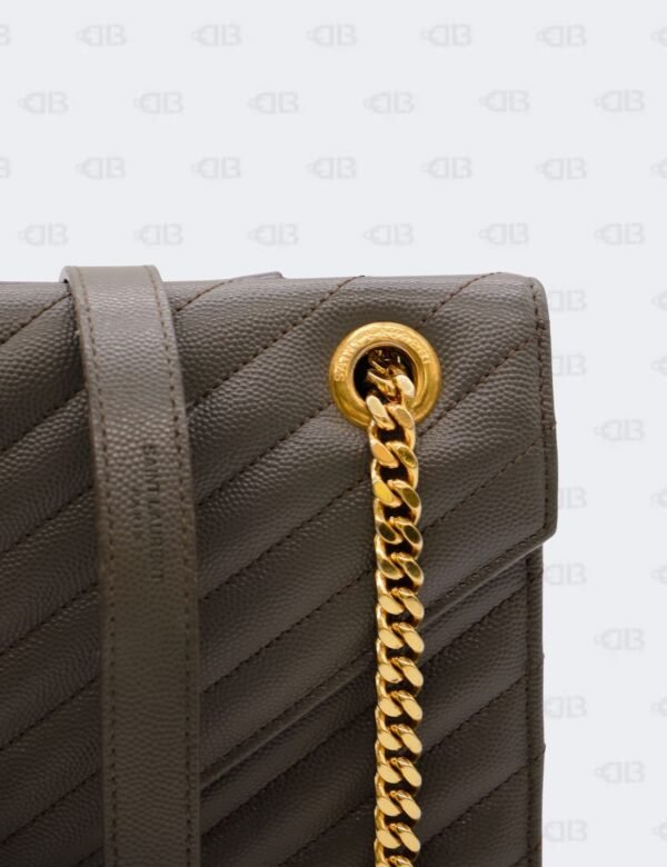 Yves Saint Laurent Grey Matelasse Leather Large Cassandre Flap Bag