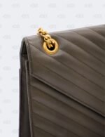 Yves Saint Laurent Grey Matelasse Leather Large Cassandre Flap Bag