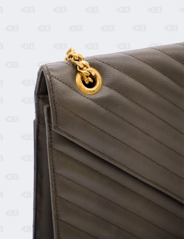 Yves Saint Laurent Grey Matelasse Leather Large Cassandre Flap Bag