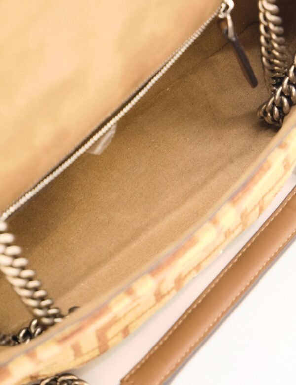 Fendi Baguette Chain Midi Cloth Crossbody Bag